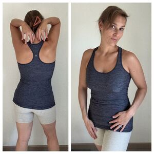 Lululemon Cool Racerback Tank Top CRB Heathered Black 6